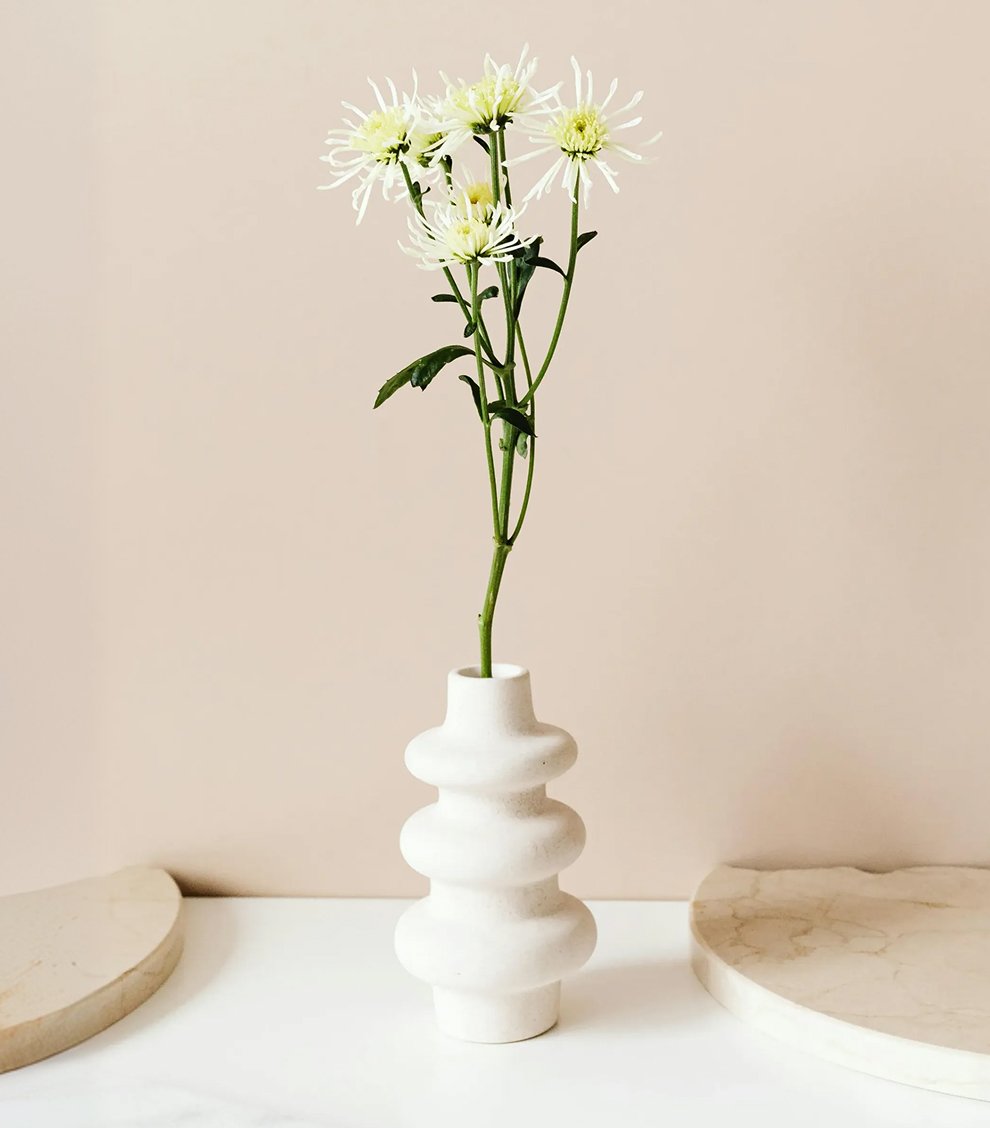 Ribbed Ceramic Vase