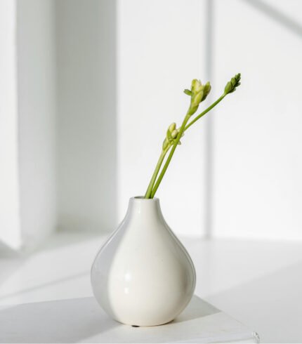 Textured White Vase