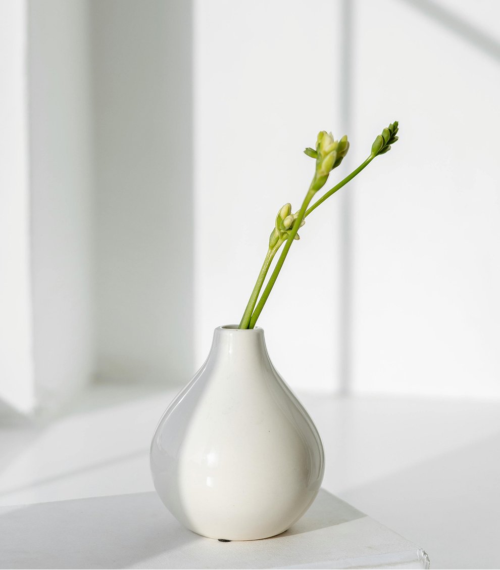 Textured White Vase